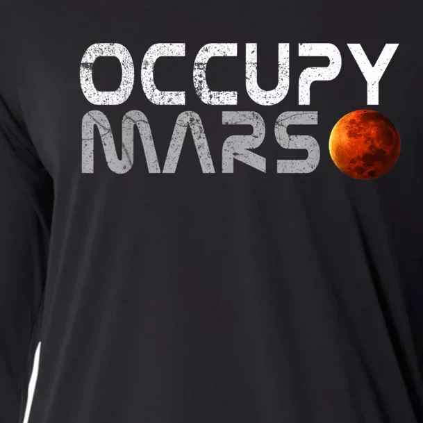 Occupy Mars Elon Musk SpaceX Project Gift Ideas Occupy Mars Trending Cooling Performance Long Sleeve Crew