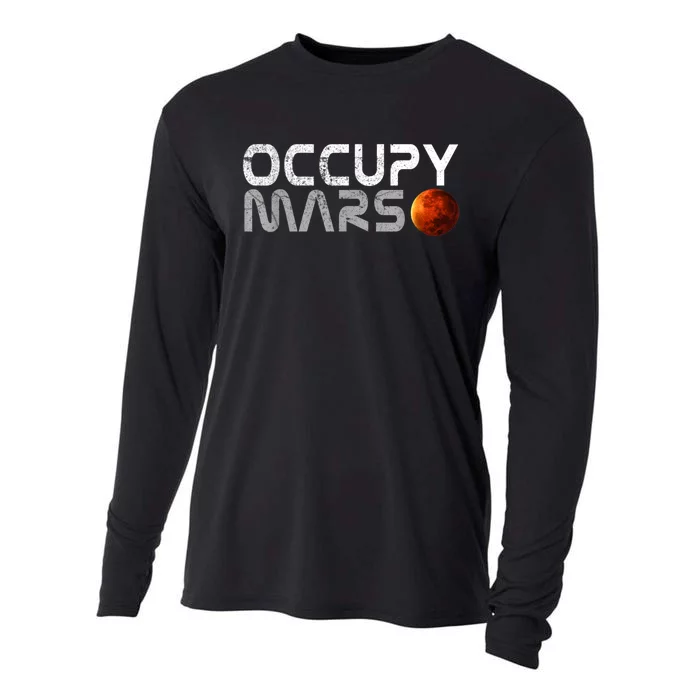 Occupy Mars Elon Musk SpaceX Project Gift Ideas Occupy Mars Trending Cooling Performance Long Sleeve Crew