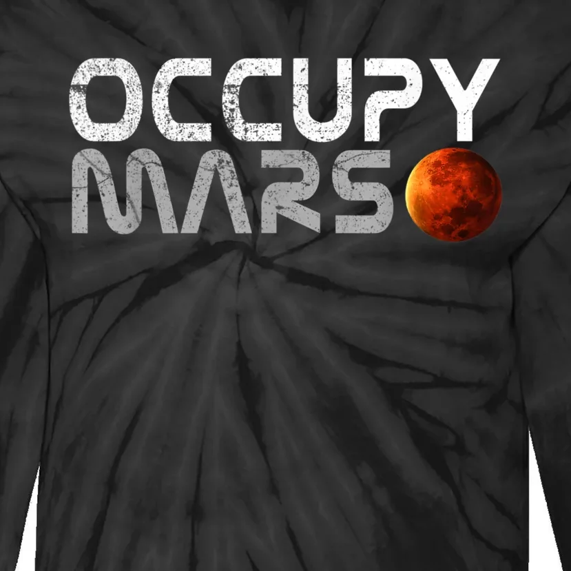 Occupy Mars Elon Musk SpaceX Project Gift Ideas Occupy Mars Trending Tie-Dye Long Sleeve Shirt