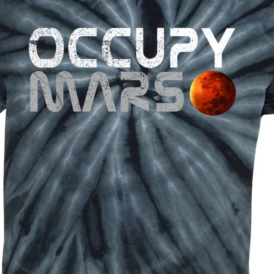 Occupy Mars Elon Musk SpaceX Project Gift Ideas Occupy Mars Trending Kids Tie-Dye T-Shirt