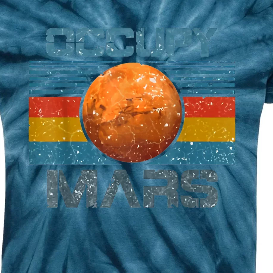 Occupy Mars Elon Musk SpaceX Project Gift Ideas Occupy Mars Trending Kids Tie-Dye T-Shirt