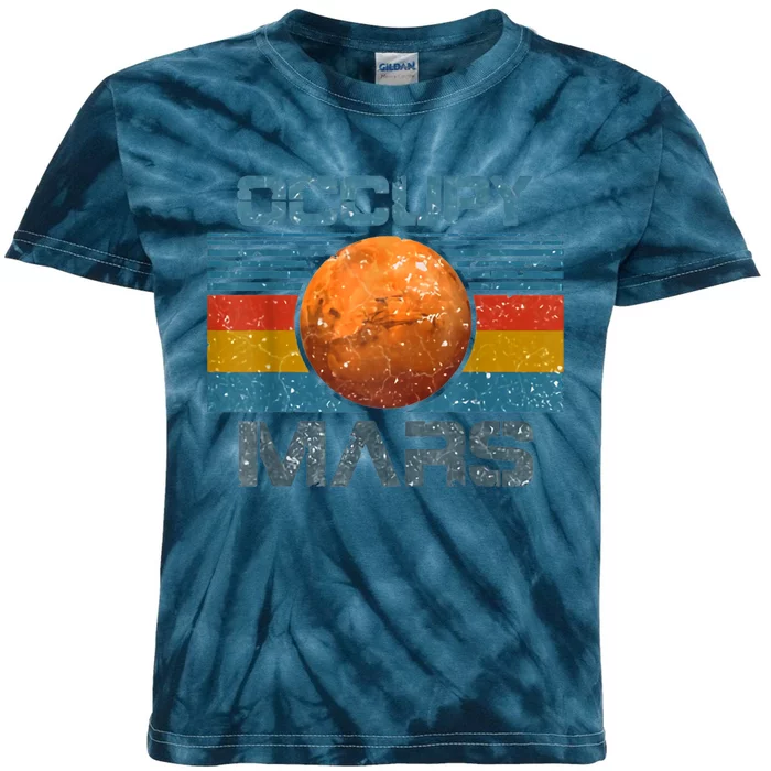 Occupy Mars Elon Musk SpaceX Project Gift Ideas Occupy Mars Trending Kids Tie-Dye T-Shirt