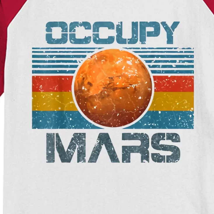 Occupy Mars Elon Musk SpaceX Project Gift Ideas Occupy Mars Trending Kids Colorblock Raglan Jersey