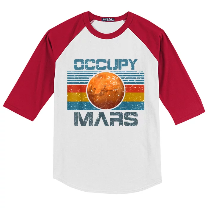 Occupy Mars Elon Musk SpaceX Project Gift Ideas Occupy Mars Trending Kids Colorblock Raglan Jersey