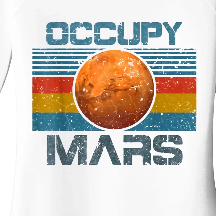 Occupy Mars Elon Musk SpaceX Project Gift Ideas Occupy Mars Trending Women's Perfect Tri Tunic Long Sleeve Shirt