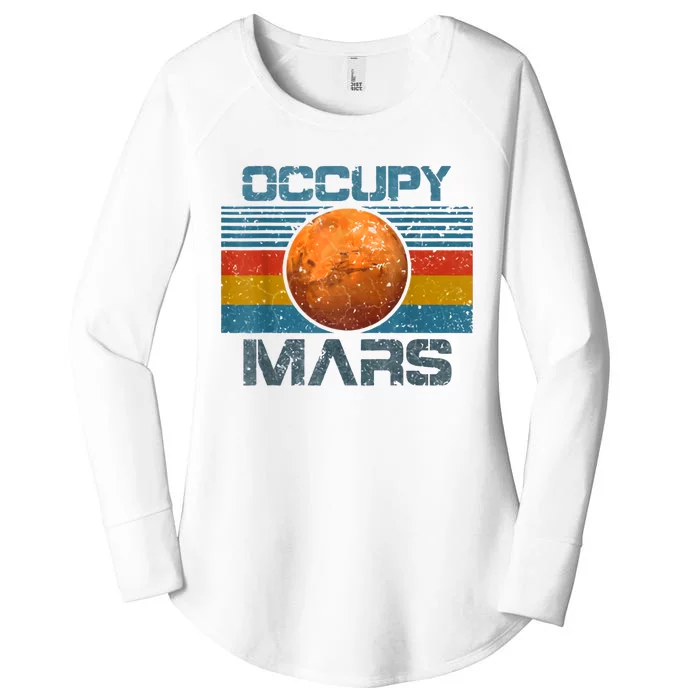 Occupy Mars Elon Musk SpaceX Project Gift Ideas Occupy Mars Trending Women's Perfect Tri Tunic Long Sleeve Shirt