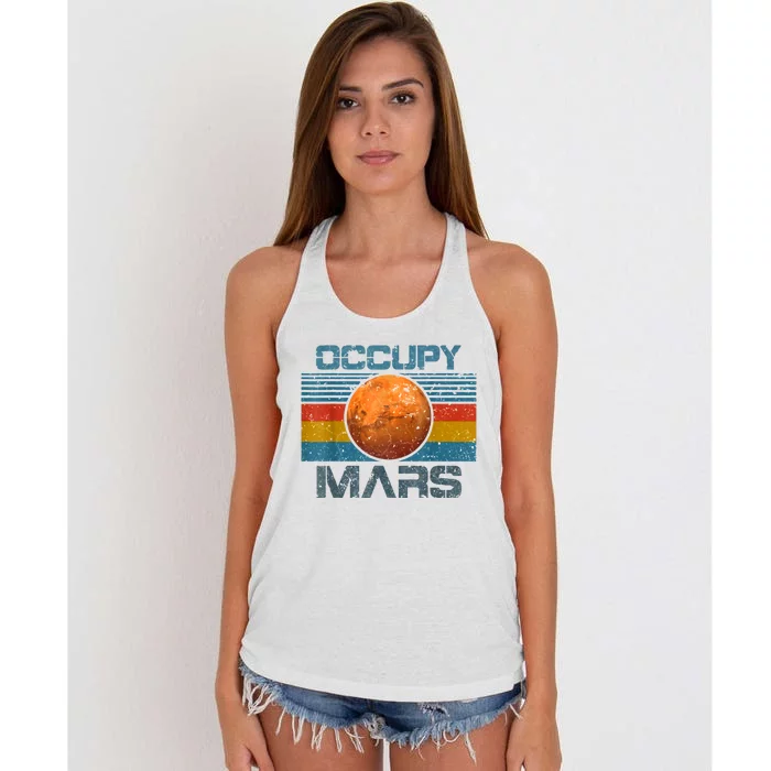 Occupy Mars Elon Musk SpaceX Project Gift Ideas Occupy Mars Trending Women's Knotted Racerback Tank