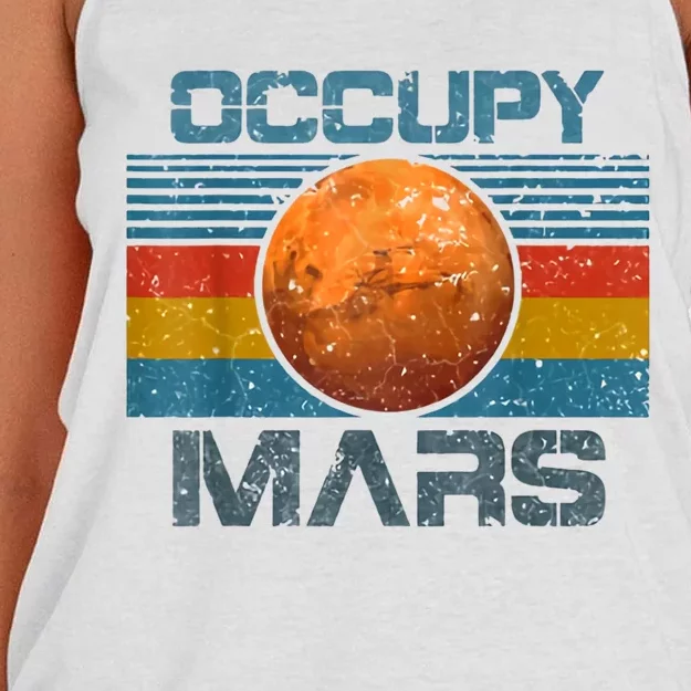 Occupy Mars Elon Musk SpaceX Project Gift Ideas Occupy Mars Trending Women's Knotted Racerback Tank