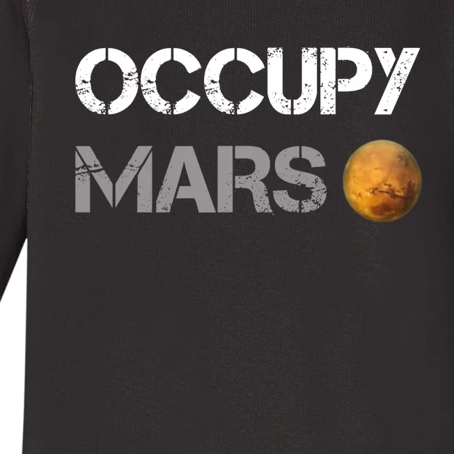 Occupy Mars Elon Musk SpaceX Project Gift Ideas Occupy Mars Trending Baby Long Sleeve Bodysuit