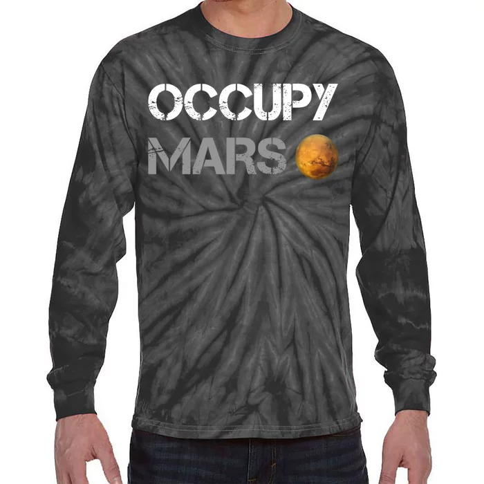 Occupy Mars Elon Musk SpaceX Project Gift Ideas Occupy Mars Trending Tie-Dye Long Sleeve Shirt