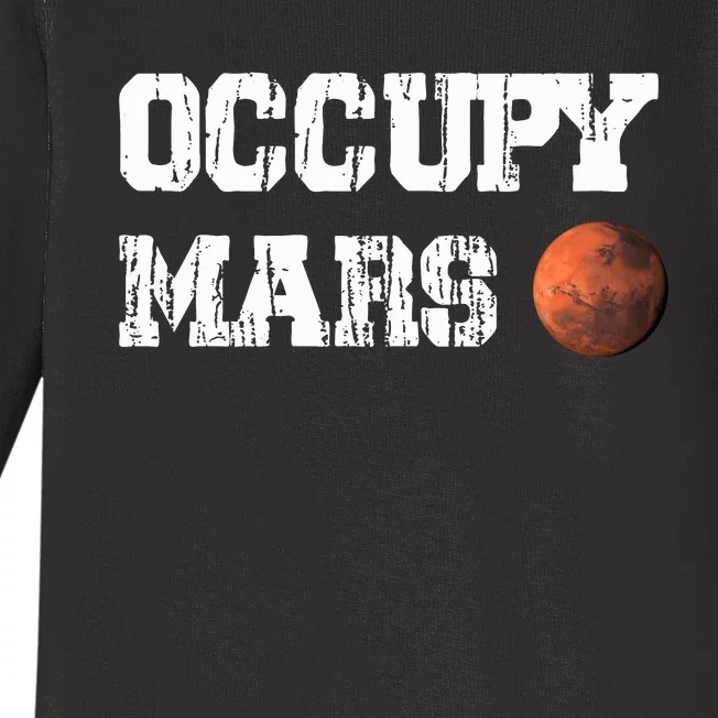 Occupy Mars Elon Musk SpaceX Project Gift Ideas Occupy Mars Trending Baby Long Sleeve Bodysuit