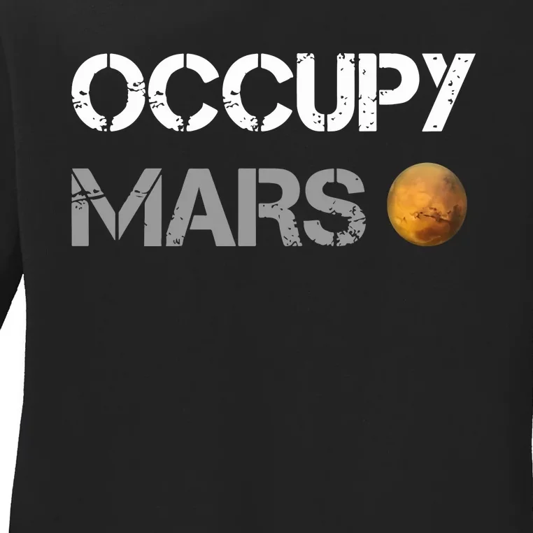 Occupy Mars Elon Musk SpaceX Project Gift Ideas Occupy Mars Trending Ladies Long Sleeve Shirt