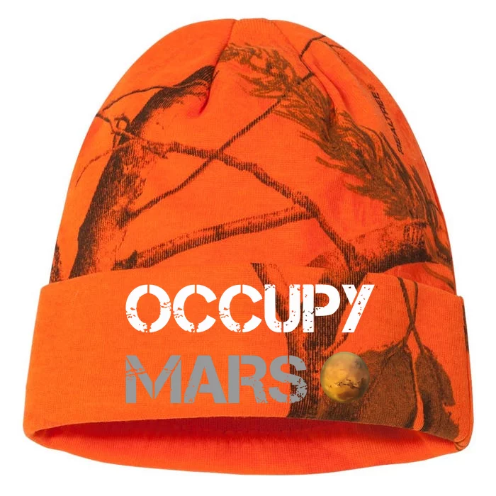 Occupy Mars Elon Musk SpaceX Project Gift Ideas Occupy Mars Trending Kati - 12in Camo Beanie