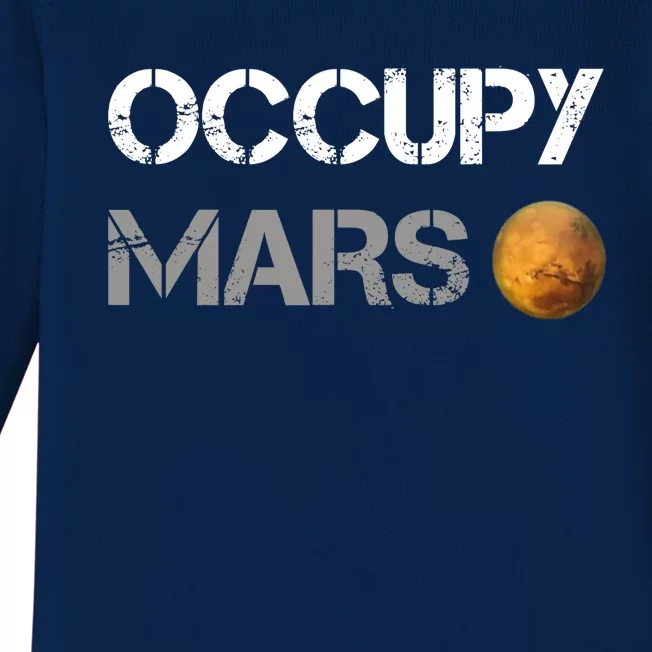 Occupy Mars Elon Musk SpaceX Project Gift Ideas Occupy Mars Trending Baby Long Sleeve Bodysuit