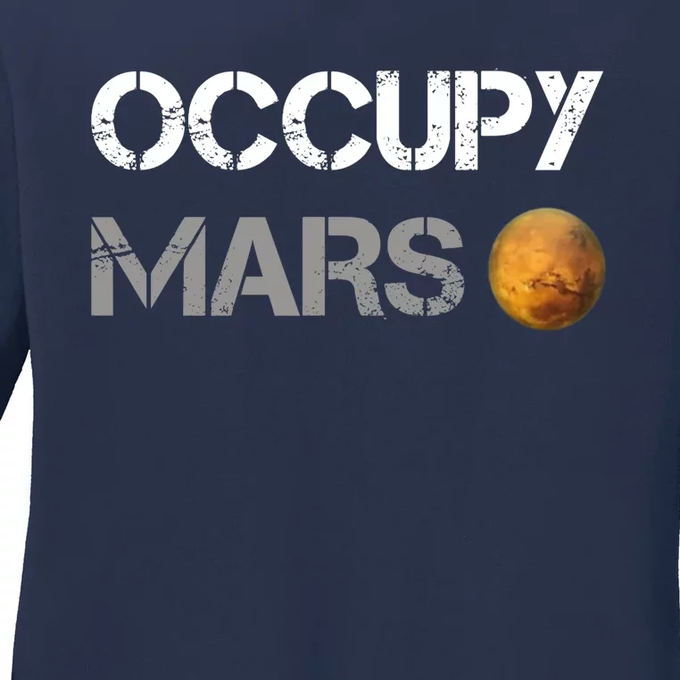 Occupy Mars Elon Musk SpaceX Project Gift Ideas Occupy Mars Trending Ladies Long Sleeve Shirt