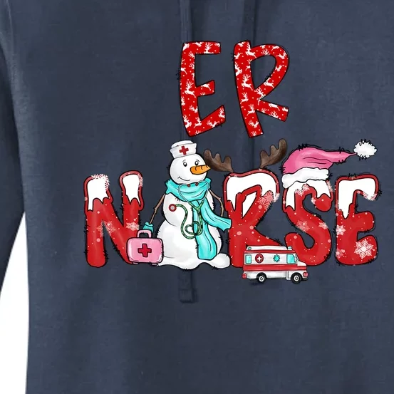 One Merry Er Nurse Christmas Emergency Nurse Holiday Pajamas Gift Women's Pullover Hoodie