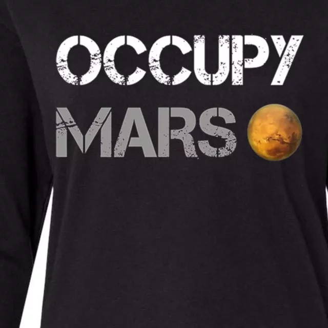 Occupy Mars Elon Musk SpaceX Project Gift Ideas Occupy Mars Trending Womens Cotton Relaxed Long Sleeve T-Shirt