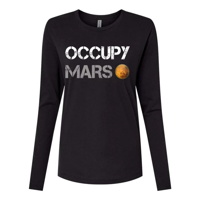 Occupy Mars Elon Musk SpaceX Project Gift Ideas Occupy Mars Trending Womens Cotton Relaxed Long Sleeve T-Shirt