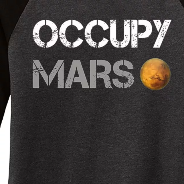 Occupy Mars Elon Musk SpaceX Project Gift Ideas Occupy Mars Trending Women's Tri-Blend 3/4-Sleeve Raglan Shirt