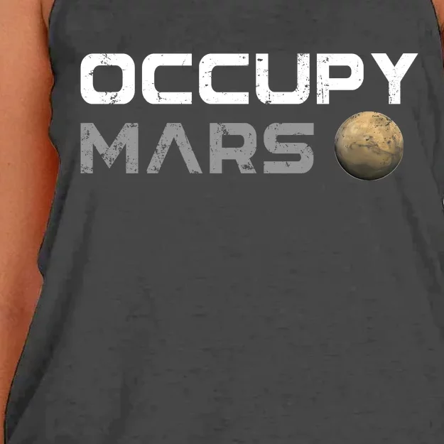 Occupy Mars Elon Musk SpaceX Women's Knotted Racerback Tank