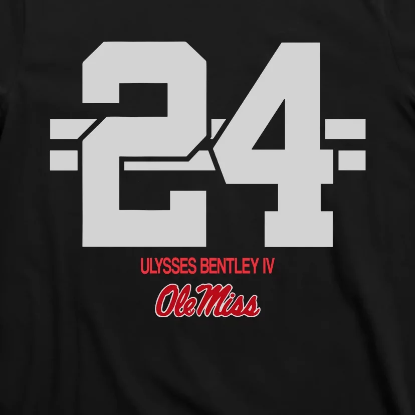 Ole Miss Football Ulysses Bentley Iv 24 Stripe T-Shirt