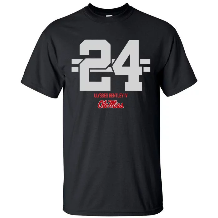 Ole Miss Football Ulysses Bentley Iv 24 Stripe Tall T-Shirt