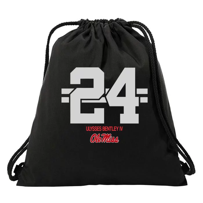 Ole Miss Football Ulysses Bentley Iv 24 Stripe Drawstring Bag