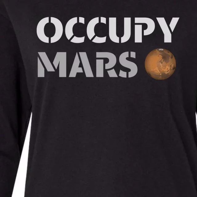 Occupy Mars Funny Occupy Mars Womens Cotton Relaxed Long Sleeve T-Shirt