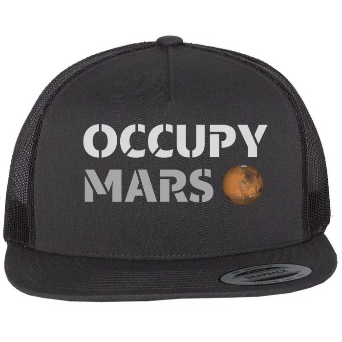 Occupy Mars Funny Occupy Mars Flat Bill Trucker Hat