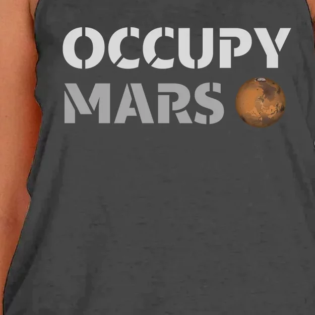 Occupy Mars Funny Occupy Mars Women's Knotted Racerback Tank