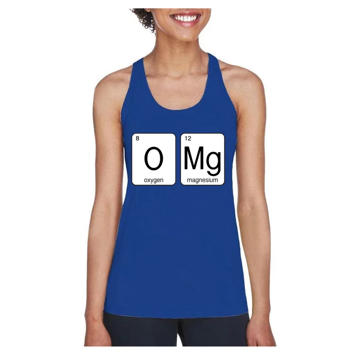 OMG Periodic Table Chemistry Joke Women's Racerback Tank