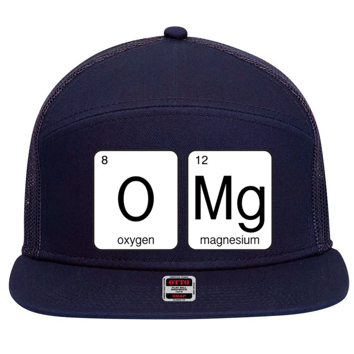 OMG Periodic Table Chemistry Joke 7 Panel Mesh Trucker Snapback Hat