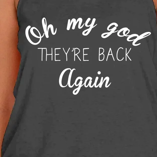 OMG They're Back Again Classic Music Band Women's Knotted Racerback Tank