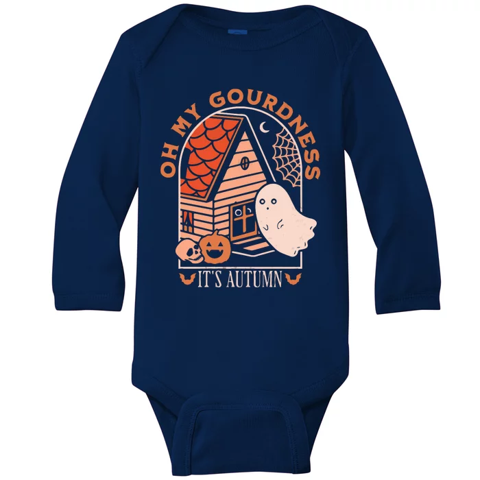 'Oh My Gourdness It Is Autumn Baby Long Sleeve Bodysuit