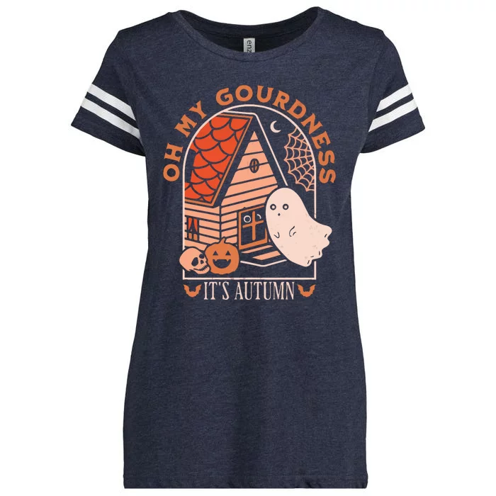 'Oh My Gourdness It Is Autumn Enza Ladies Jersey Football T-Shirt