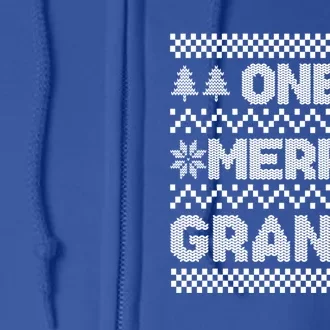 One Merry Granny Ugly Christmas Sweater Family Xmas Holiday Cool Gift Full Zip Hoodie