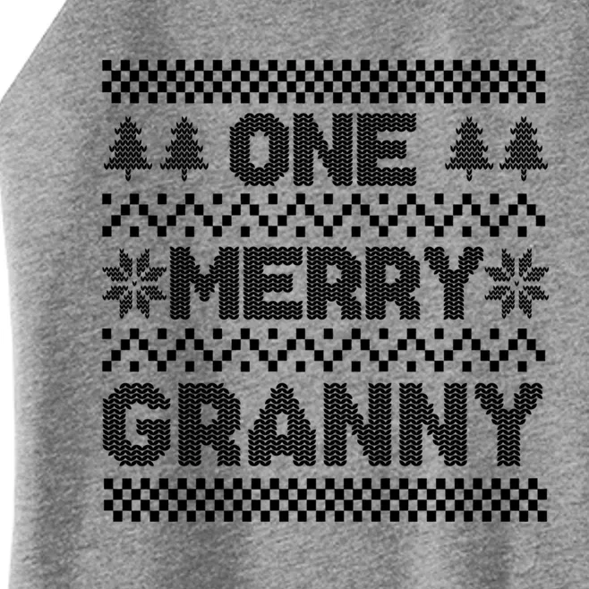 One Merry Granny Ugly Christmas Sweater Family Xmas Holiday Cool Gift Women’s Perfect Tri Rocker Tank