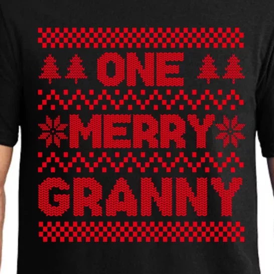 One Merry Granny Ugly Christmas Sweater Family Xmas Holiday Funny Gift Pajama Set