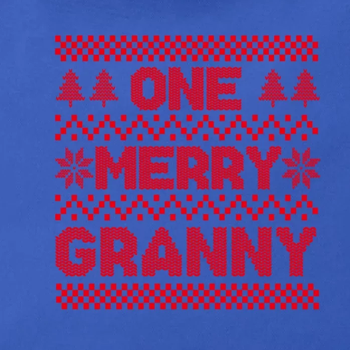 One Merry Granny Ugly Christmas Sweater Family Xmas Holiday Funny Gift Zip Tote Bag