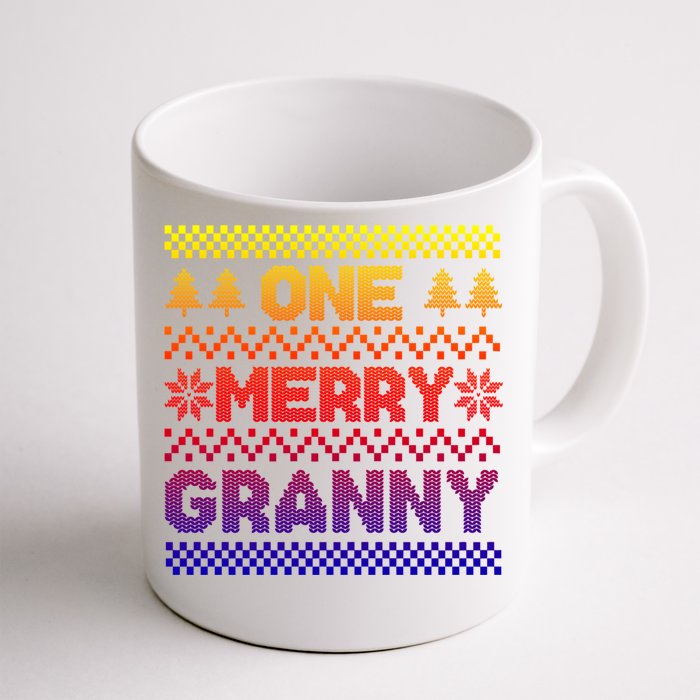 One Merry Granny Ugly Christmas Sweater Family Xmas Holiday Gift Front & Back Coffee Mug