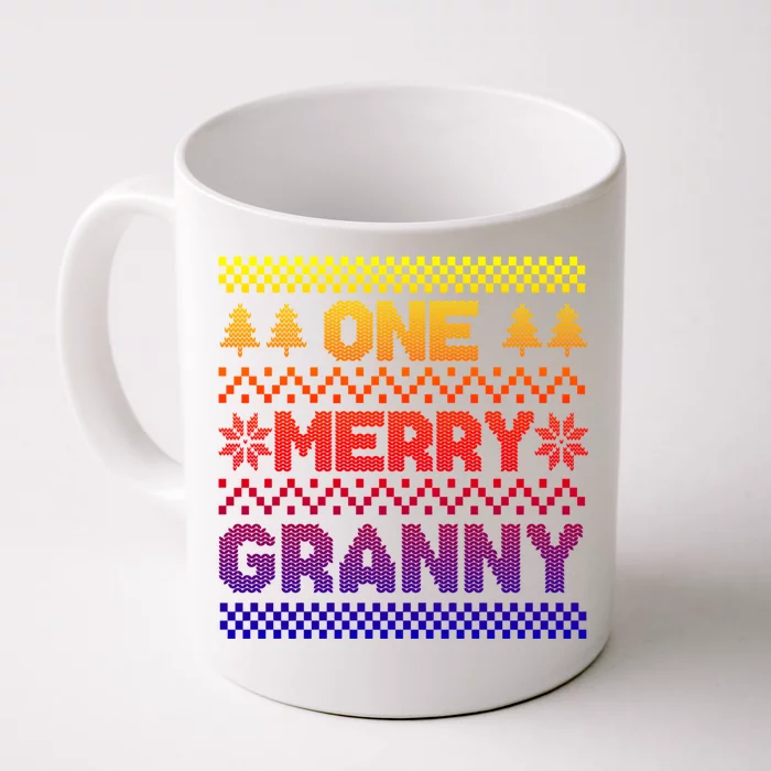 One Merry Granny Ugly Christmas Sweater Family Xmas Holiday Gift Front & Back Coffee Mug