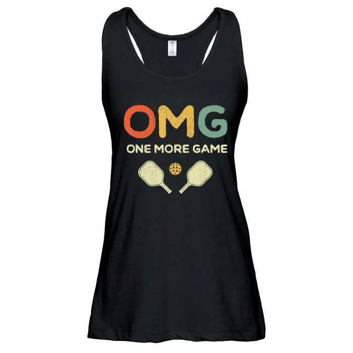 One More Game OMG Retro Funny Pickleball Lover Pickle Ball Ladies Essential Flowy Tank