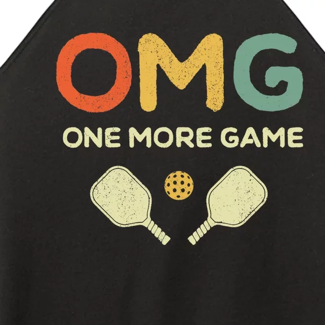 One More Game OMG Retro Funny Pickleball Lover Pickle Ball Women’s Perfect Tri Rocker Tank