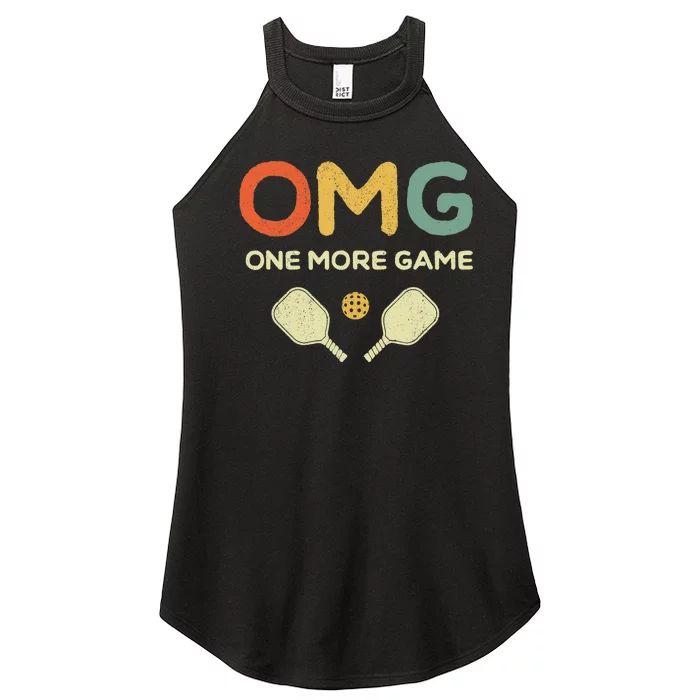 One More Game OMG Retro Funny Pickleball Lover Pickle Ball Women’s Perfect Tri Rocker Tank