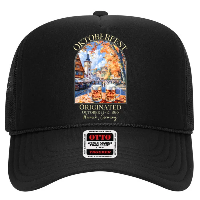 Oktoberfest Munich Germany High Crown Mesh Trucker Hat