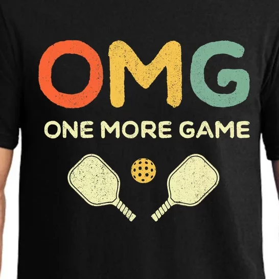 One More Game OMG Retro Funny Pickleball Lover Pickle Ball Pajama Set