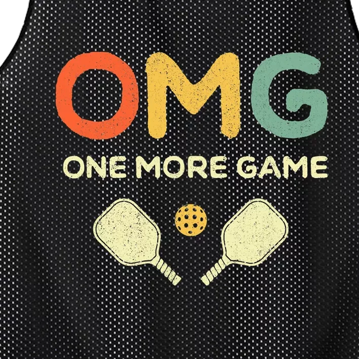 One More Game OMG Retro Funny Pickleball Lover Pickle Ball Mesh Reversible Basketball Jersey Tank