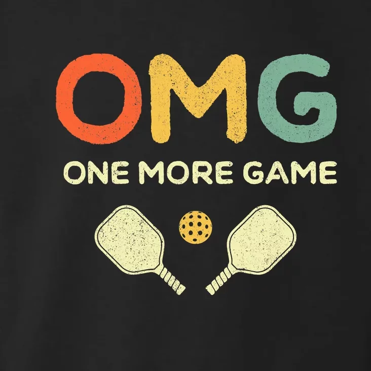 One More Game OMG Retro Funny Pickleball Lover Pickle Ball Toddler Hoodie