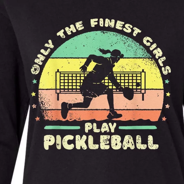 One More Game OMG Retro Funny Pickleball Lover Womens Cotton Relaxed Long Sleeve T-Shirt