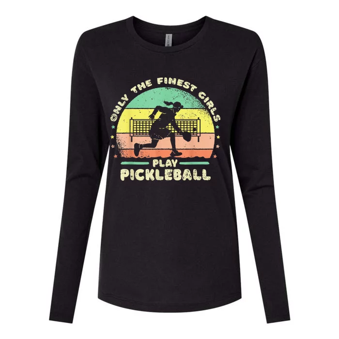 One More Game OMG Retro Funny Pickleball Lover Womens Cotton Relaxed Long Sleeve T-Shirt